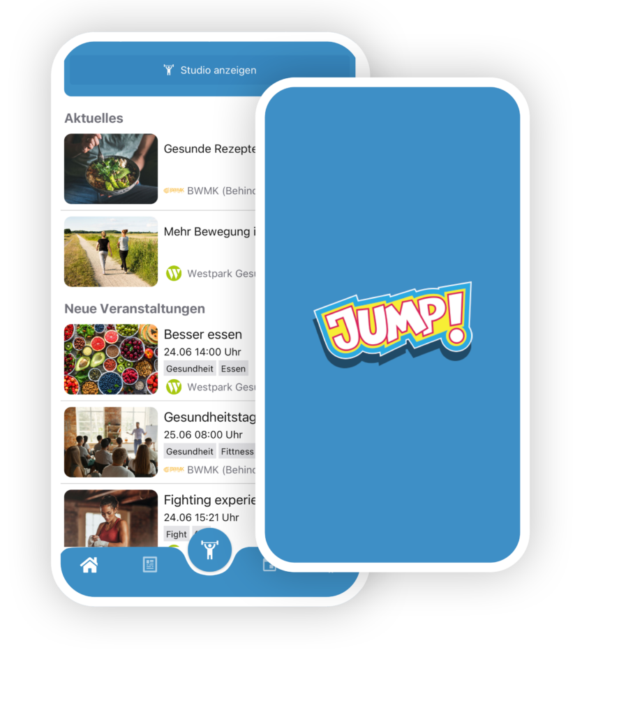 Benutzeroberfläche der Jump-App