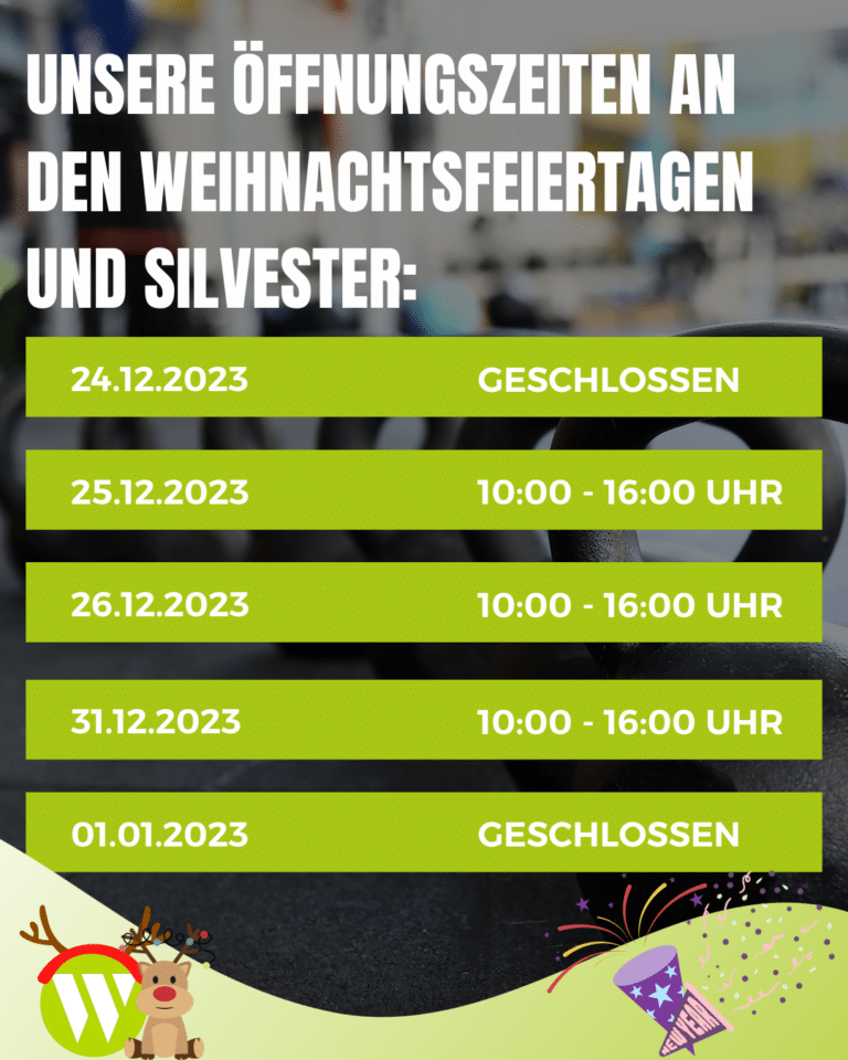Unsere Öffnungszeiten an den Feiertagen Westpark